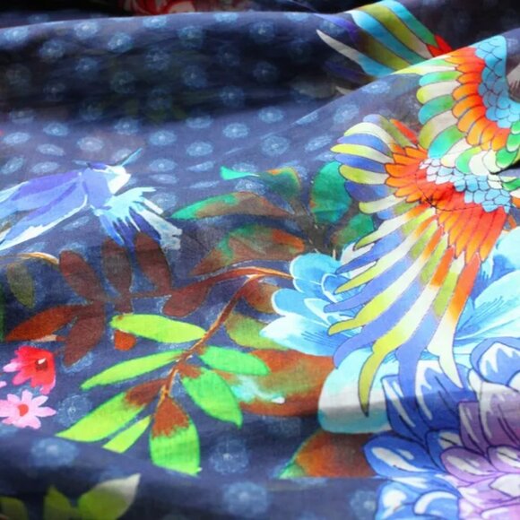 NWT Johnny Was Ocean Dreamer Puff Sleeve Maxi Cover-up - Picture 3 of 4